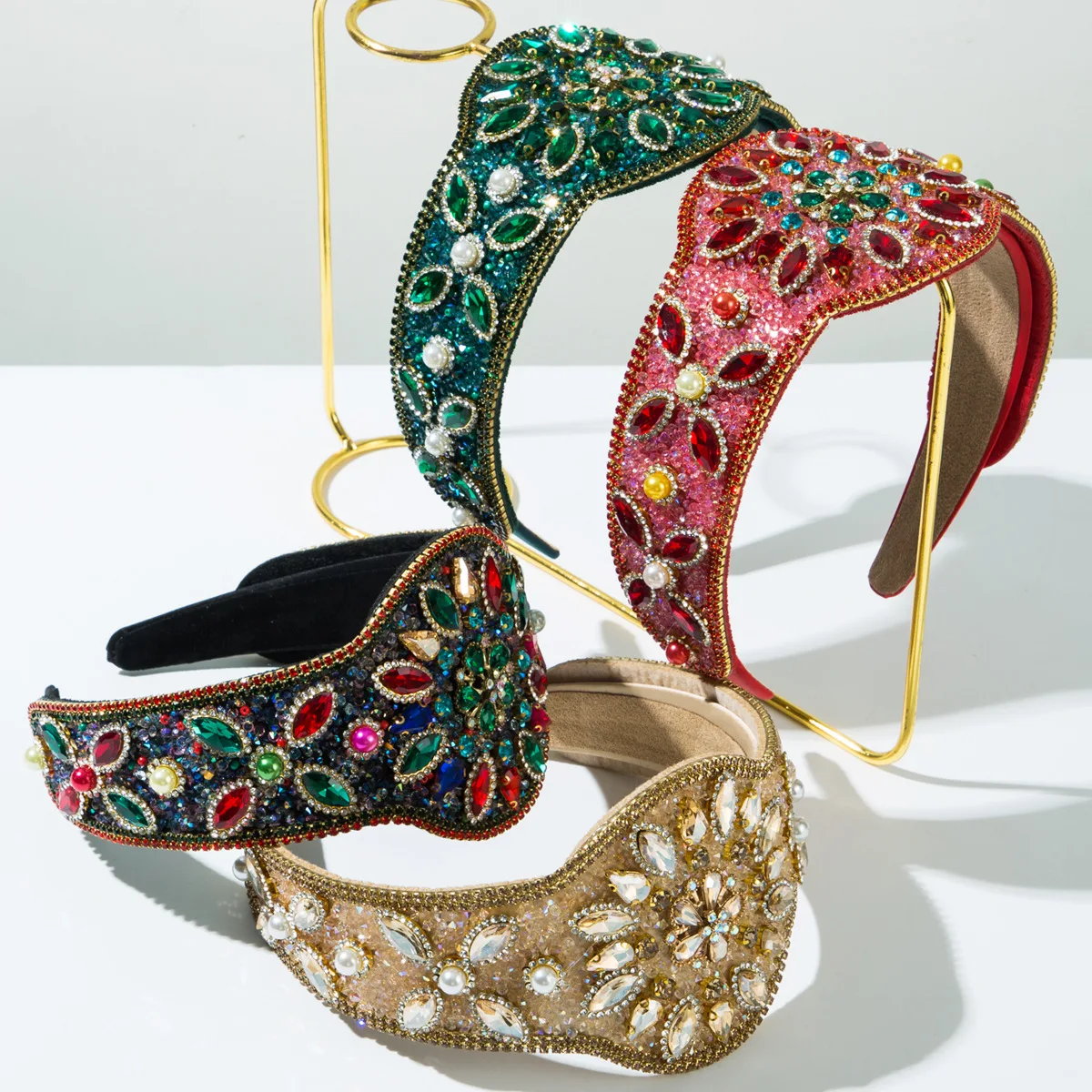 

European and American Baroque Retro Fashion Inlaid Heavy Craft Full Diamond Crystal Palace Style Headband