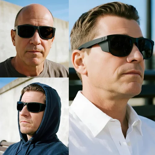 Imagen 2 del producto MAXJULI Extra Large Z87 gafas de sol de seguridad para cabezas grandes hombres mujeres TR90 protectores laterales de gran tamaño gafas de sol envolventes UV400 8806S