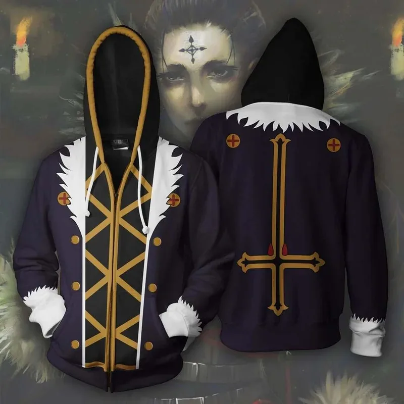 Anime HUNTER×HUNTER Pullover GON FREECSS Hoodies Cosplay Sweatshirt Killua Zoldyck Printing Jacket Zipper Hooded Clothes Coat