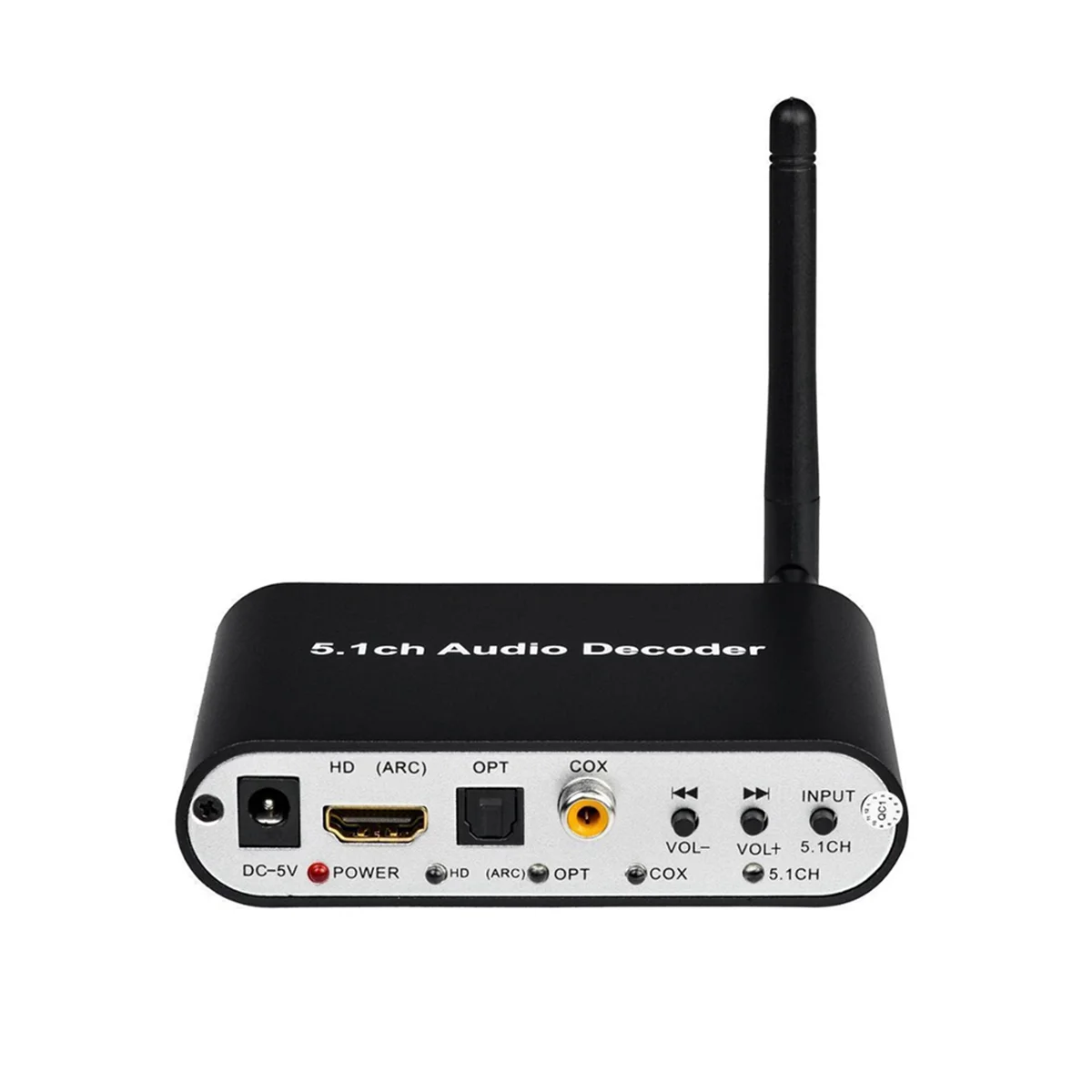 AU47-DAC651C 5.1 Audio Decoder Bluetooth 5.0 Receiver DAC DTS AC3 FLAC APE HD to HDMI Compatible Extractor Converter EU Plug