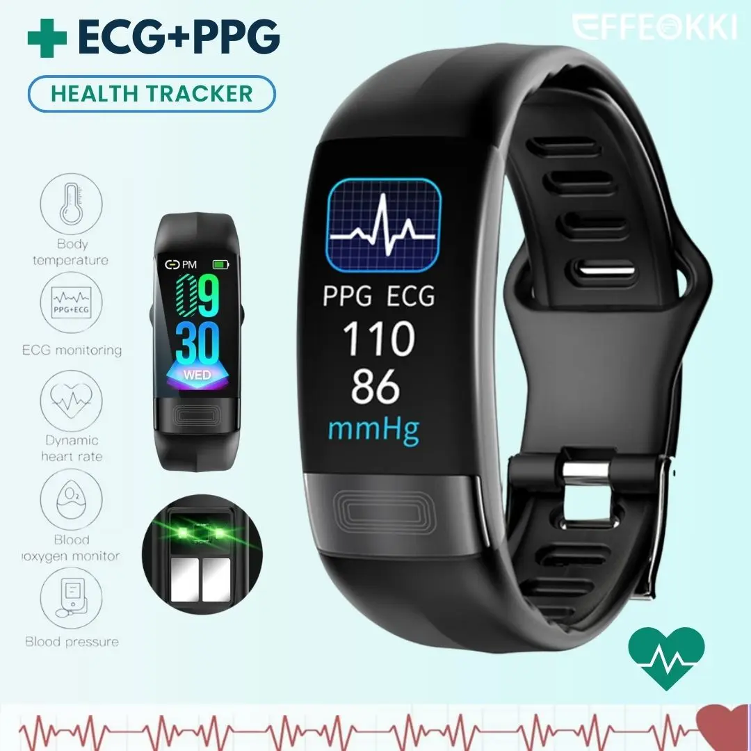 Smart Bracelet For Men Medical Watch Blood Oxygen Waterproof Men'S Pressure Bracelet Ppg Ecg Monitor Wrist Wristbands