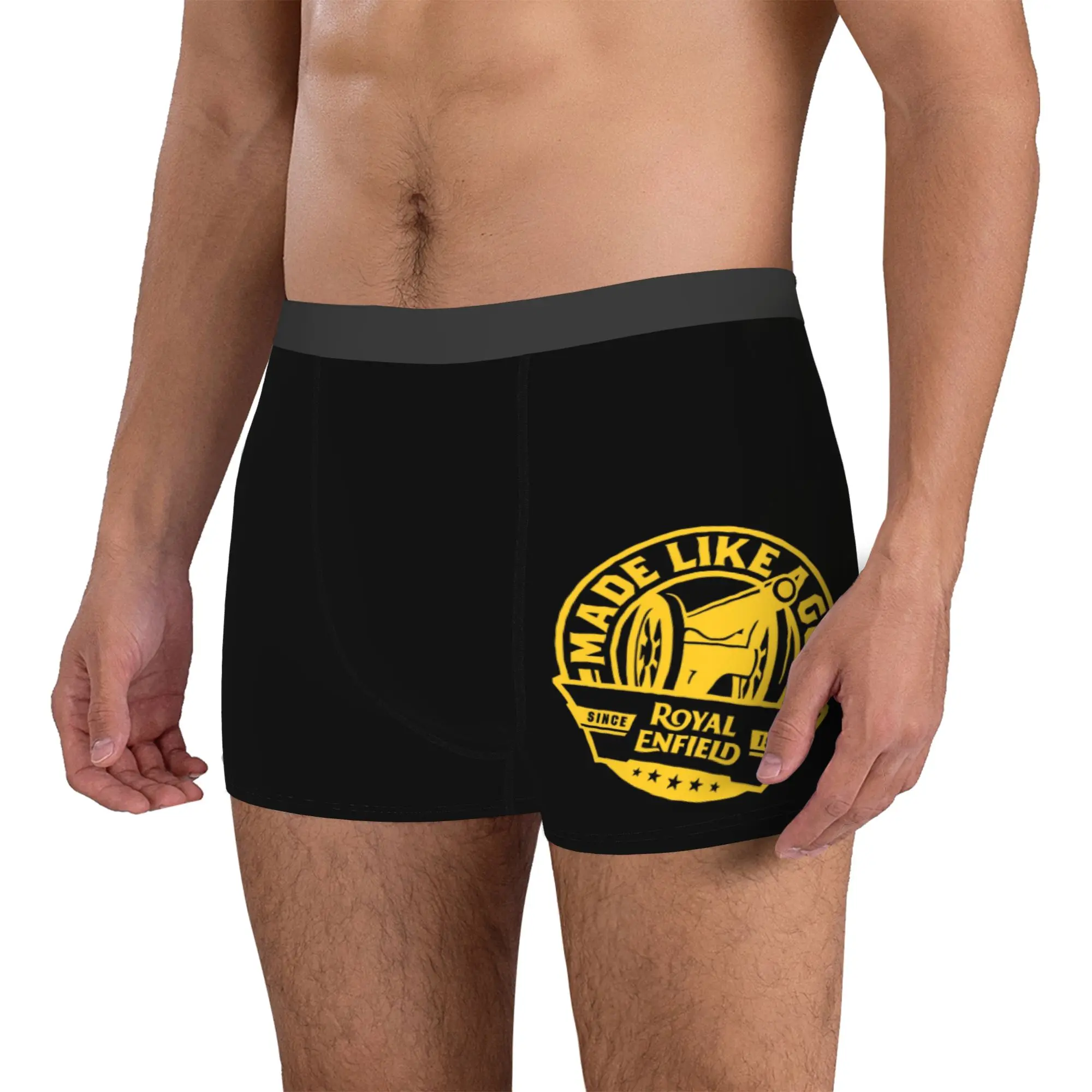 Custom Made Like A Gun Underwear Men Breathable Motor Royal-Enfields Boxer Briefs Shorts Panties Soft Underpants For Male