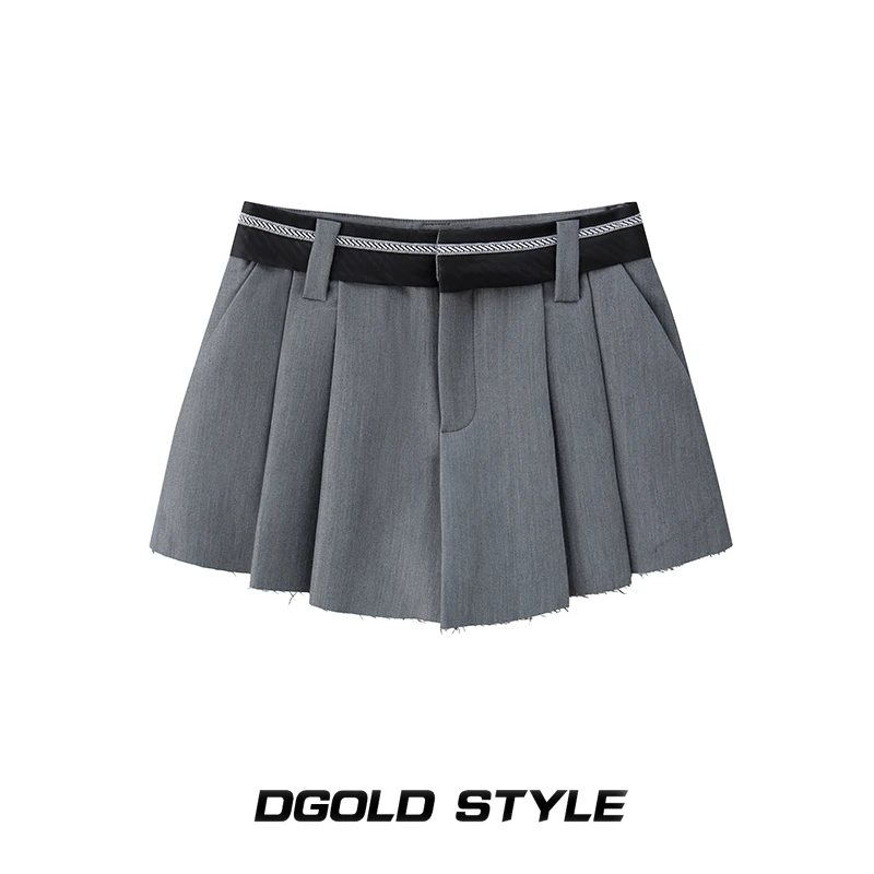 

Модная плиссированная юбка А-силуэта с высокой талией, укороченная, для молодых женщин