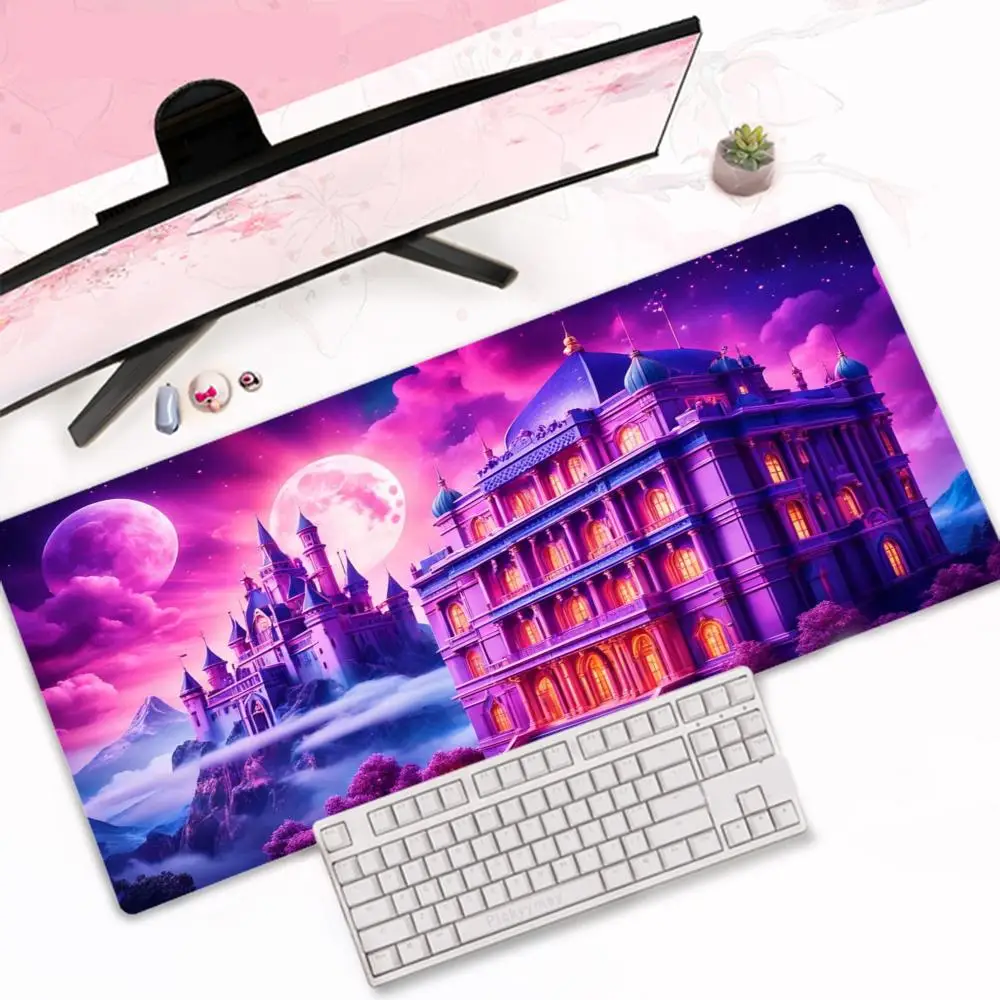 

Фэнтезийные сказочные цвета и мистические чудес, живописная компьютерная клавиатура, настольный коврик, офисный утолщенный коврик с блокировкой края