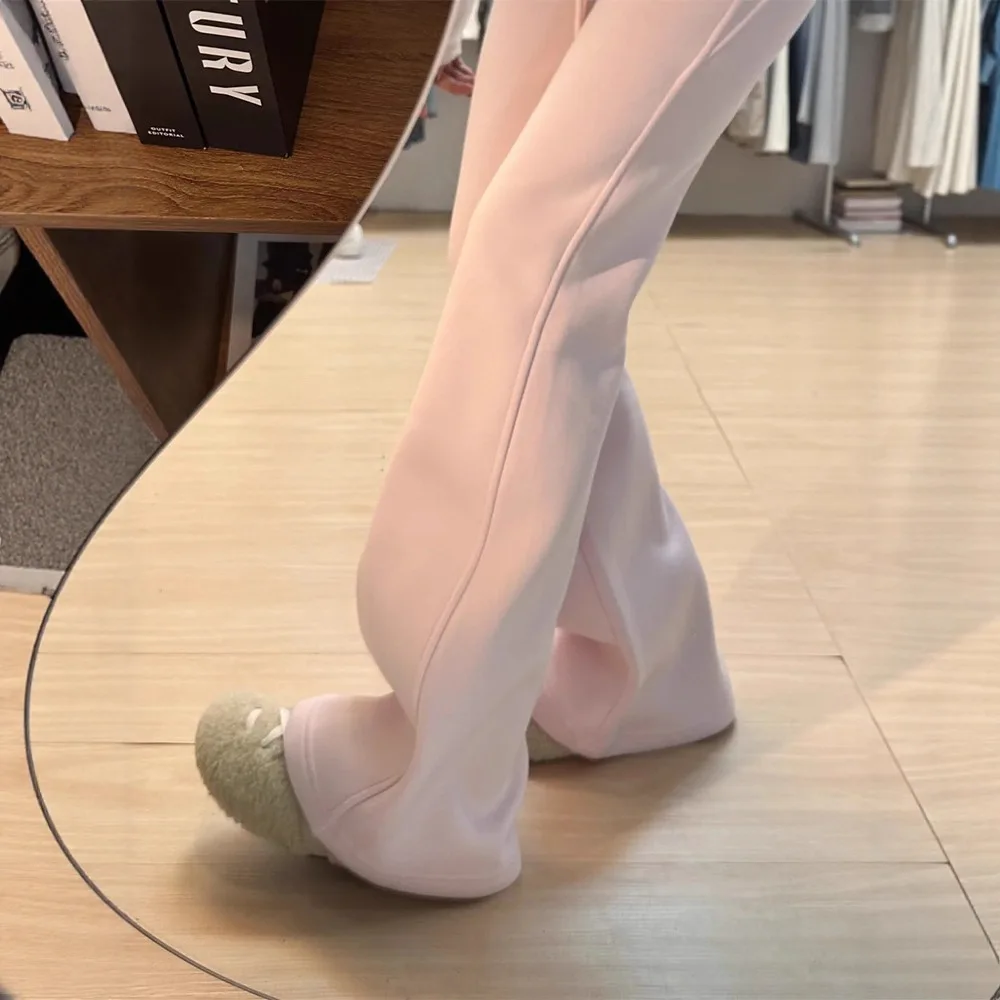

Flared Pants Women's Autumn and Winter Micro-pull Sweatpants Winter Pink Pants 2025 New Sports Yoga Pants Fitness Wear
