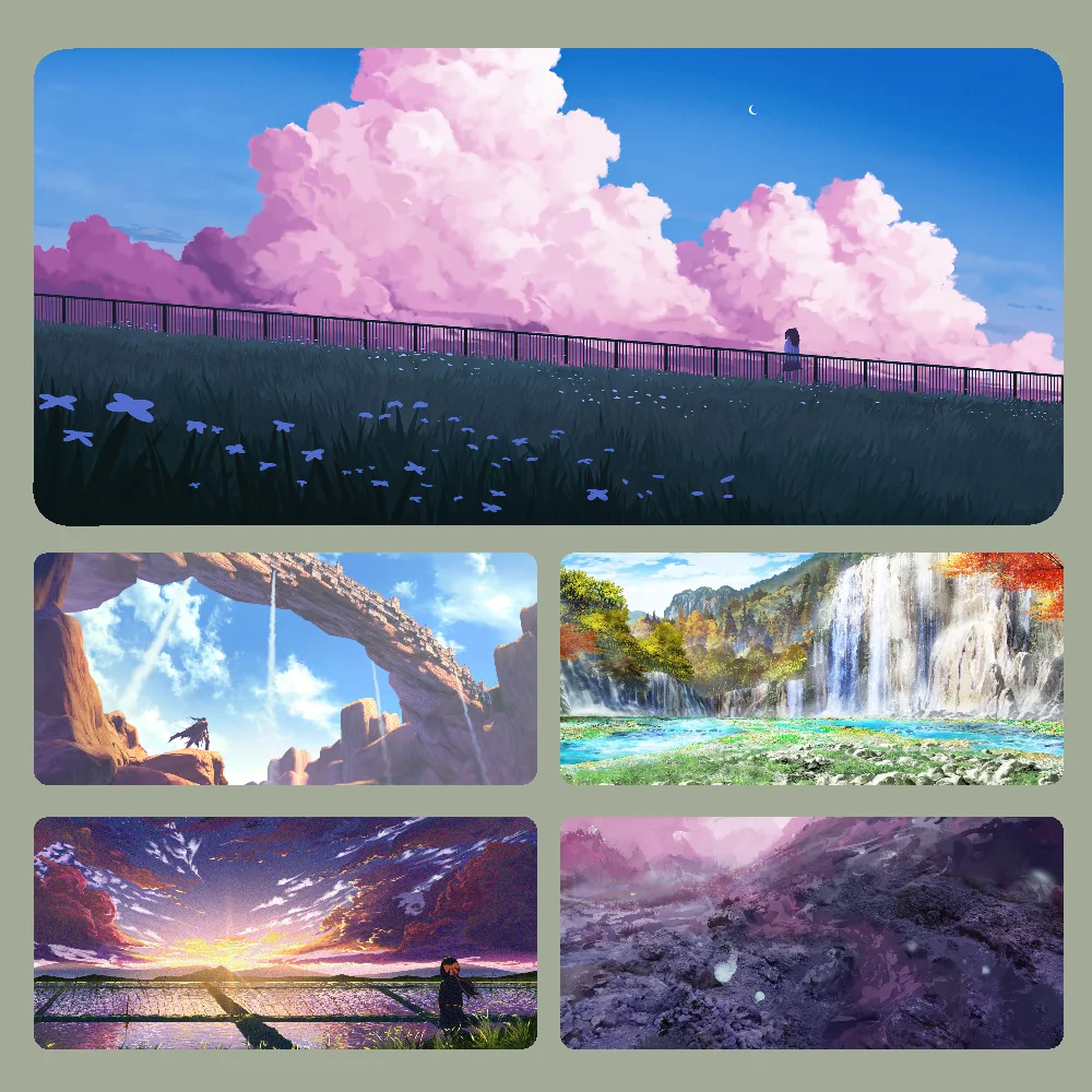 

AnimeLandscape Mousepad Large Computer Gaming Accessories MousePads Desk Mats Anti-slip Laptop Soft Mouse Pad