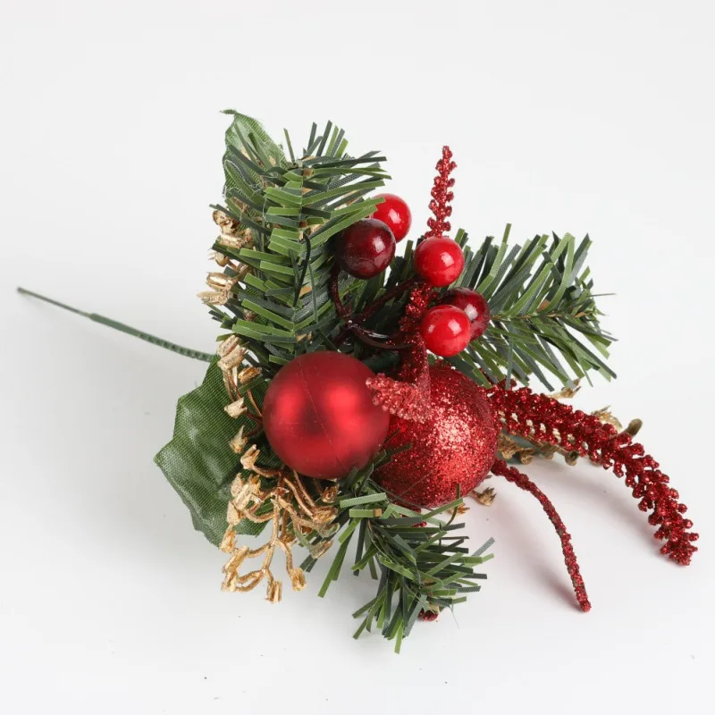 Christmas Red Berry Artificial Flowers Pine Cone Branch Xmas Tree Christmas Decorations Home Decor New Year 2025 Ornaments Gifts