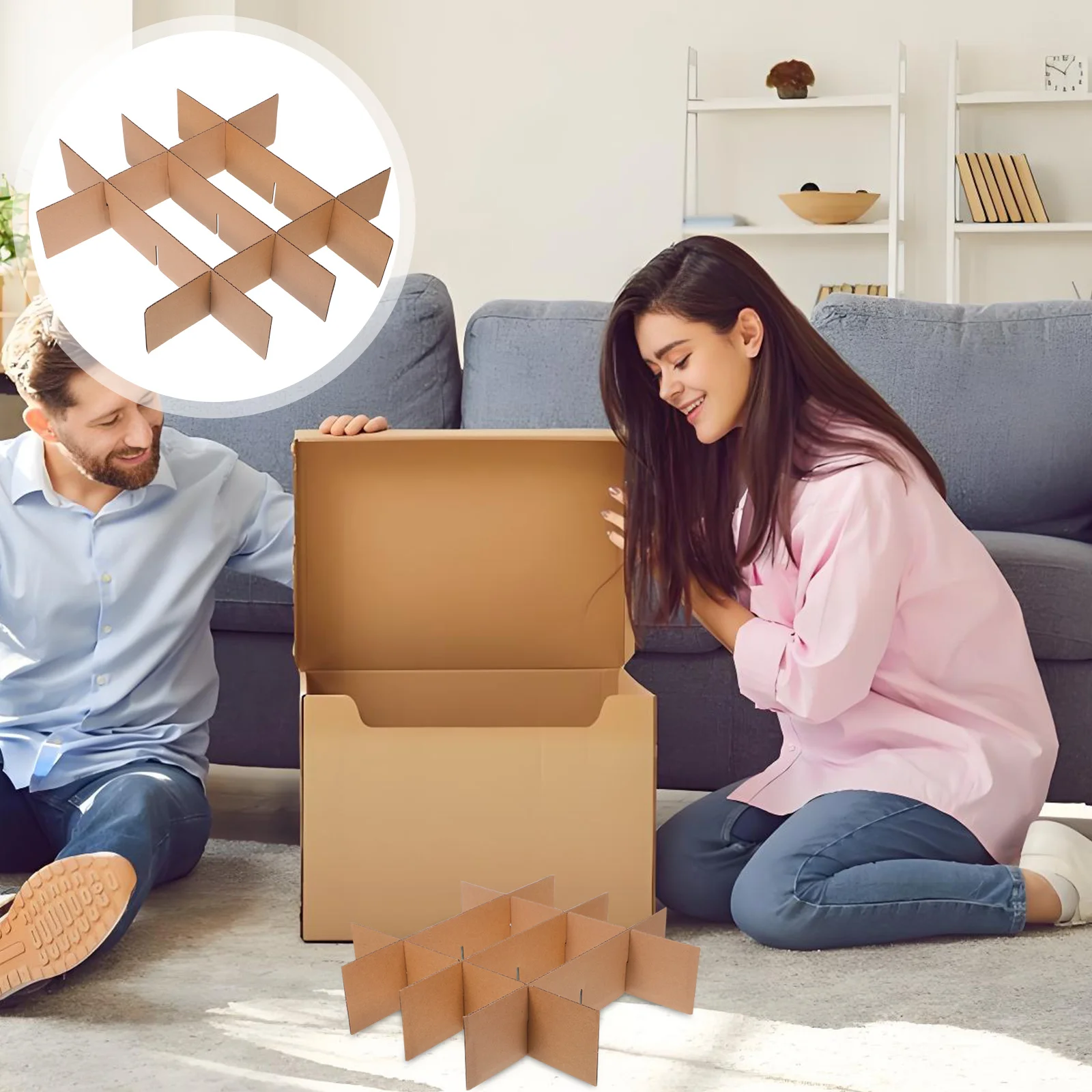 

5Pcs Paper Carton Dividers for Packaging Boxes Heavy Duty Grid Structure Safe Transport for Fragile Items Like Glasses Ornaments