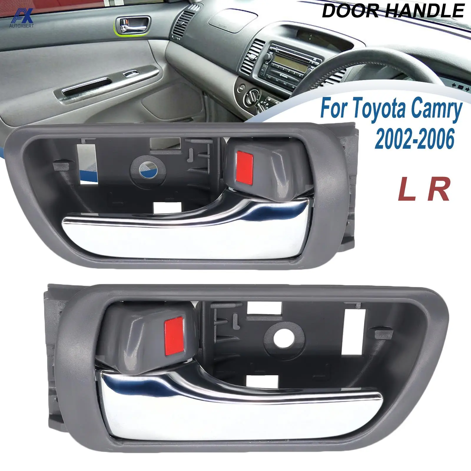 Car Inner Door Handle Inside Front Rear Chrome For Toyota Camry CV 36 2002- 2006 Grey 69206-33030LH 6920633030E Replacement