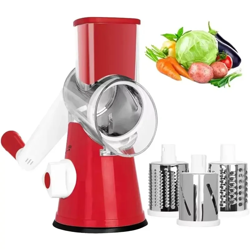 

Slicing Grater Manual Rotary 3 In 1 Cheese Grater Food Blender Stainless Steel Potato Slice Chopper Processor Kitchen Accessorie