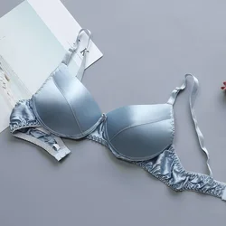 Real Mulberry's Silk Bra Thin Double-sided Underwear Without Steel Ring Comfortable Breathable Soft Women Seamless Sexy Lingerie