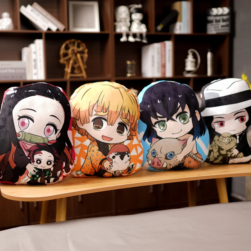 45 cmDemon Slayer Anime giocattoli di peluche Nezuko Q versione posizione seduta bambola di peluche ripiena Tanjiro Zenitsu Douma cuscino regalo del