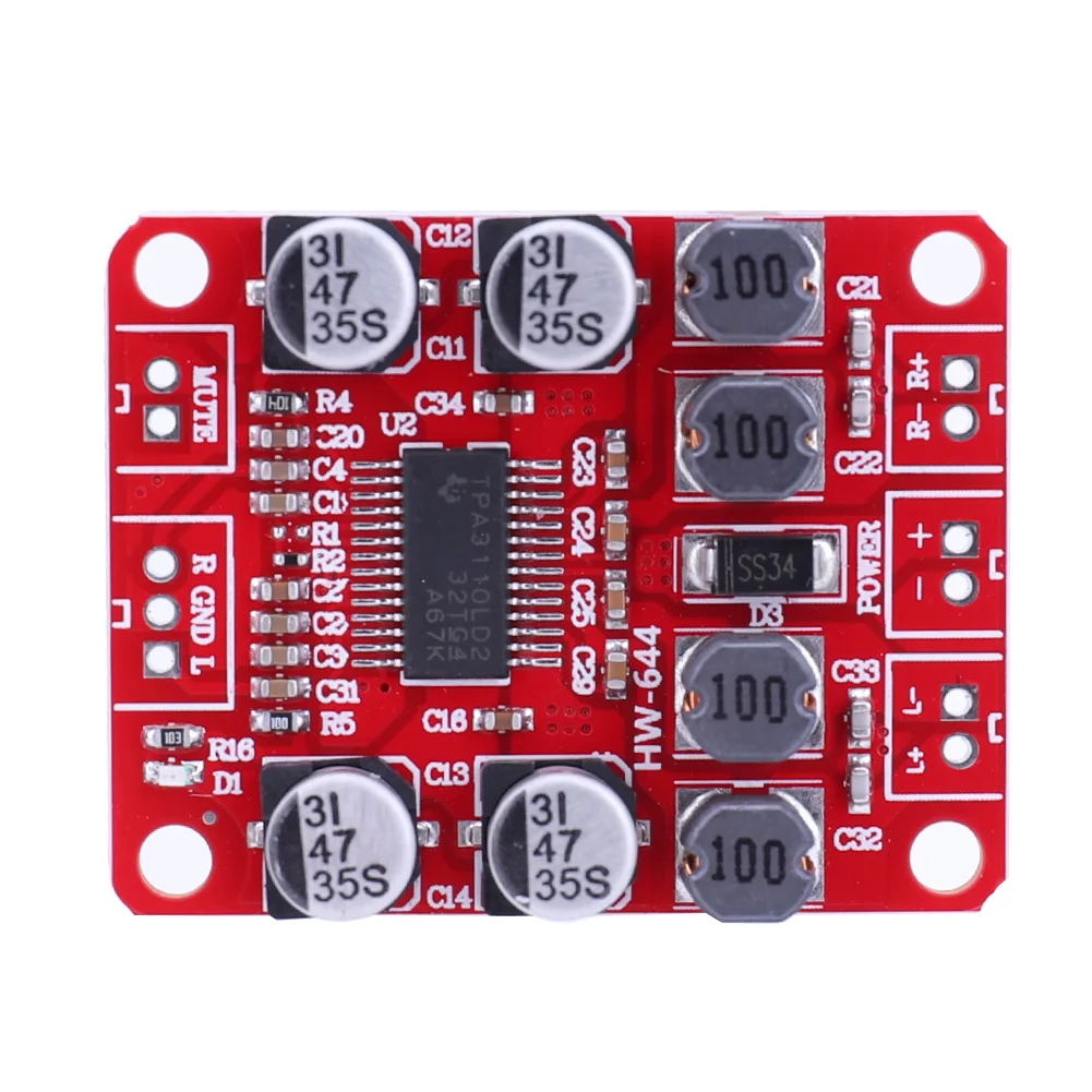 TPA3110 Digital Audio Amplifier Board 2 Channel 15W+15W Car Auto Speaker DC 8-26V 12V Electronics Design for 4-10 Ohm Speaker