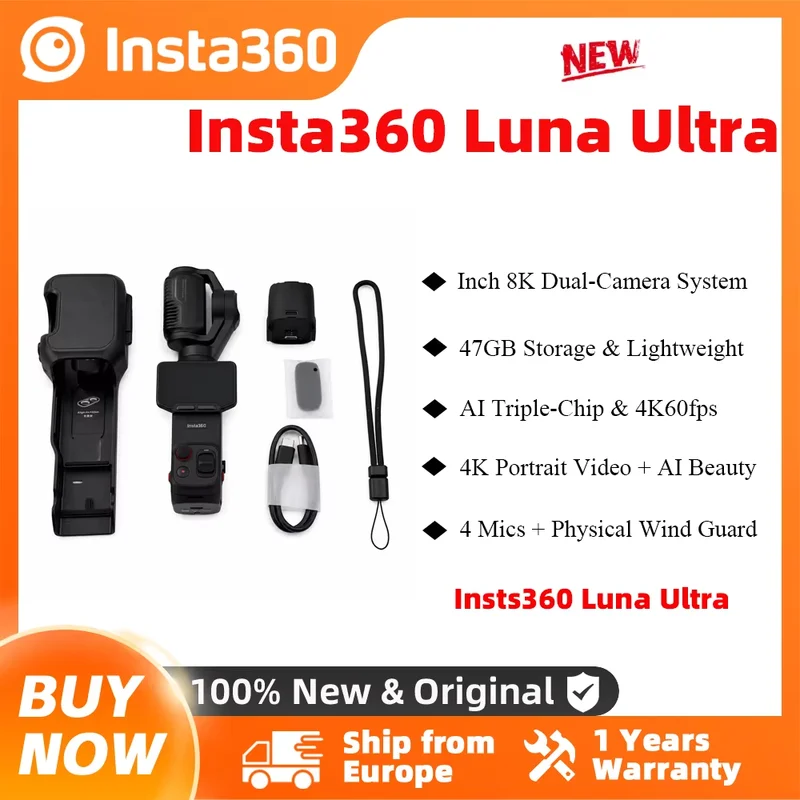 Insta360 Luna Ultra — vloggare senza gimbal esterno