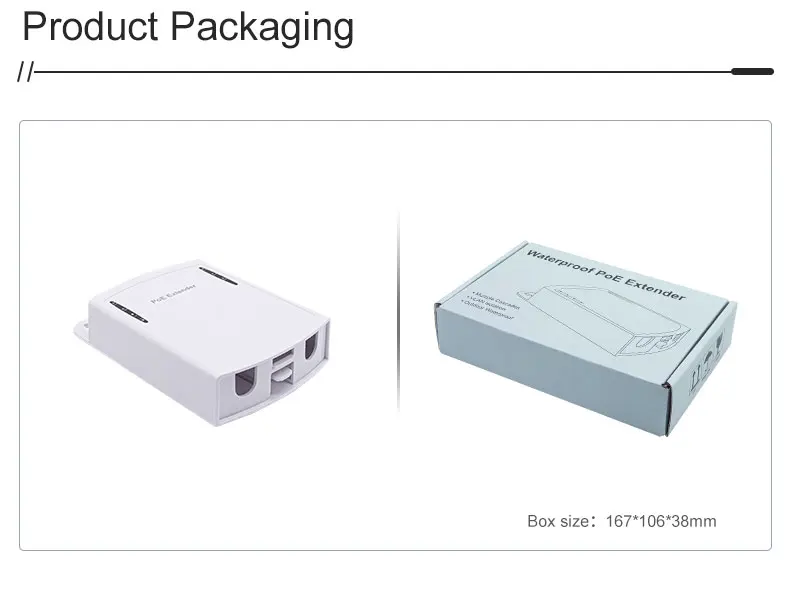 1in 4out Port Poe Extender 100Mbps 30W Adaptive Waterproof Outdoor Long Distance PoE Extend Switch  for CCTV view 6