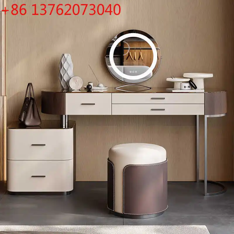 

Bedroom Organizer Nordic Vanity Table Stool Modern Makeup Luxury Dressing Table Decor Mirror Pentiadeira Feminina Room Furniture