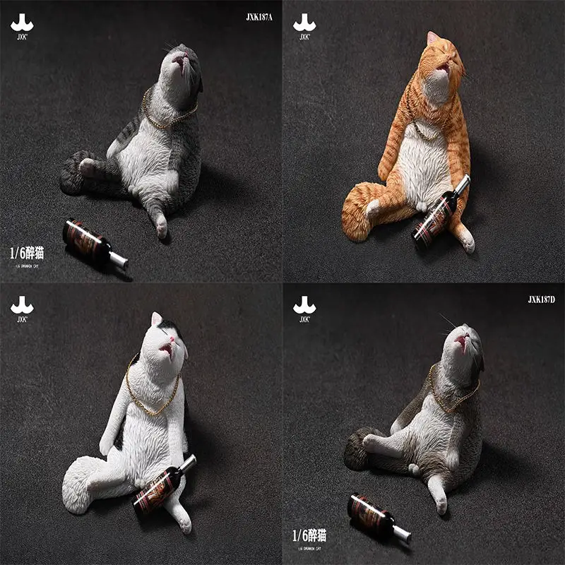 

JXK JXK187 1/6 Drunken Cat Static Animal Model Toy Fit 12'' Action Soldier Figure In Stock Birthday Gift For Children