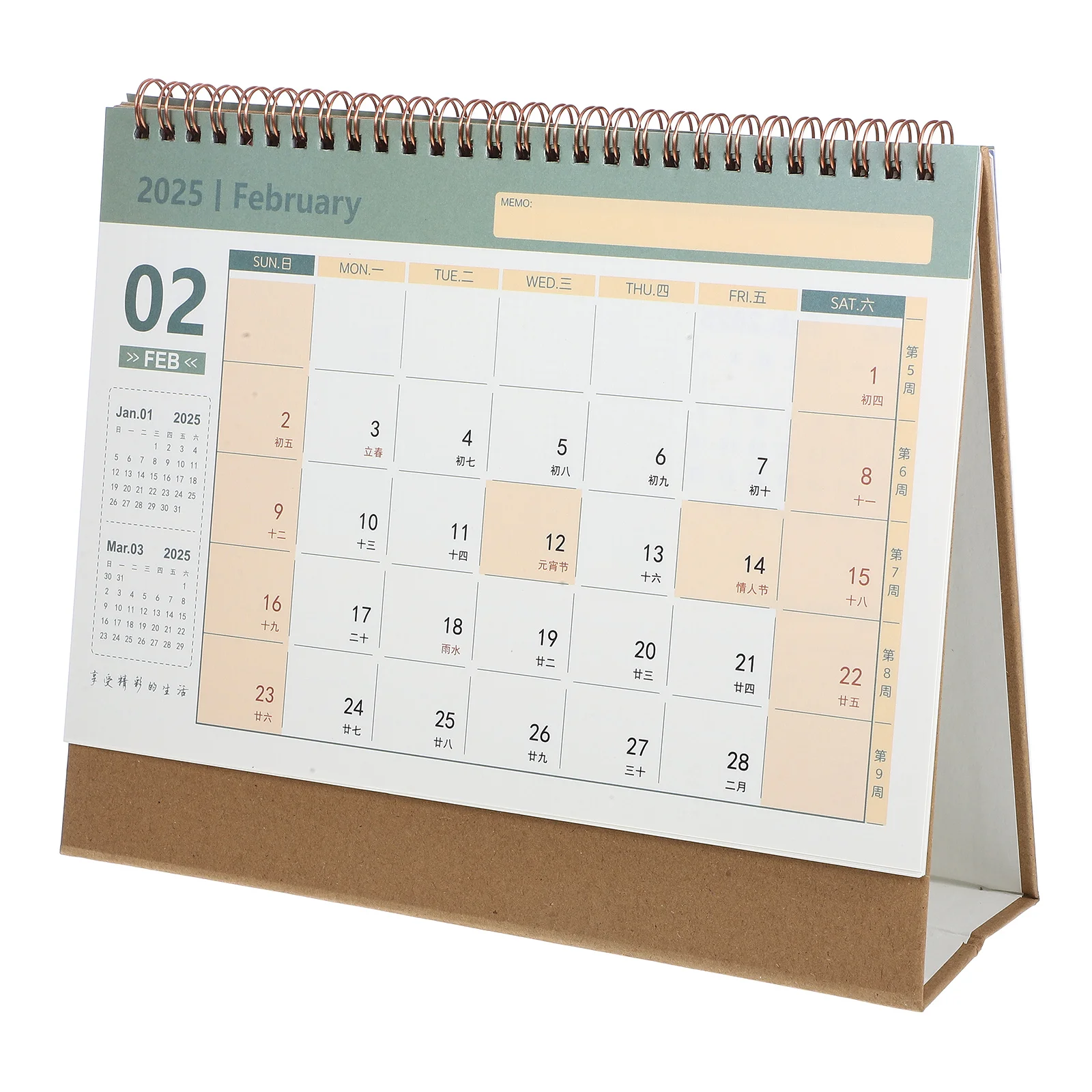 Decorate 2025 Desk Calendar Office 2024 Daily Planner Small Monthly Paper Desktop Academic for Recording Events Office