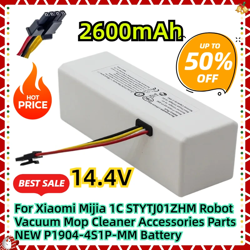 

For Xiaomi Mijia 1C STYTJ01ZHM Robot Vacuum Mop Cleaner Accessories Parts NEW 14.4V 2600mah P1904-4S1P-MM Battery