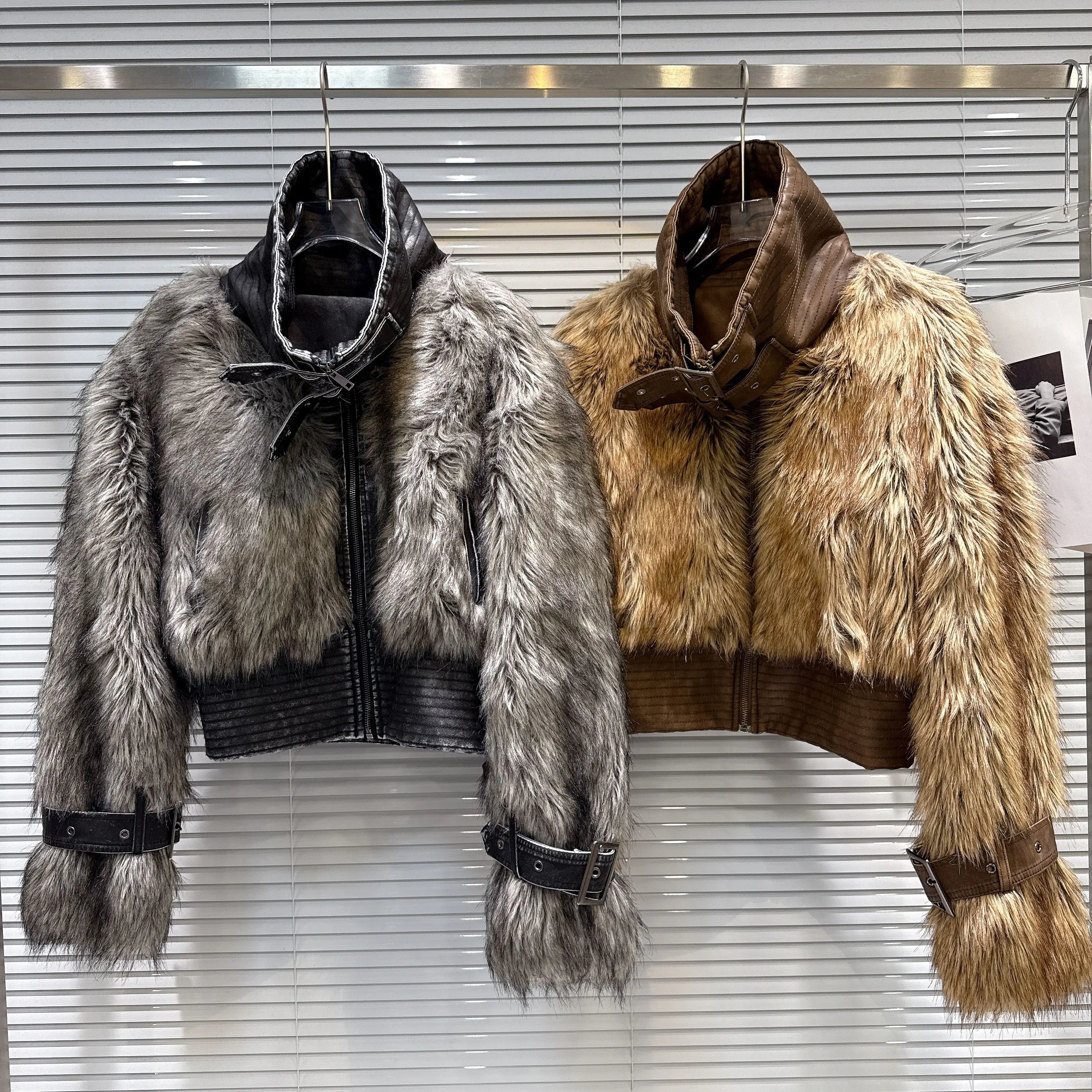 2025 شتاء جديد حلو كول حار بنات صديقة للبيئة الفراء والجلود تصميم معطف الفرو قمة فاخرة رقيق الدافئة قصيرة فروي سترة #2