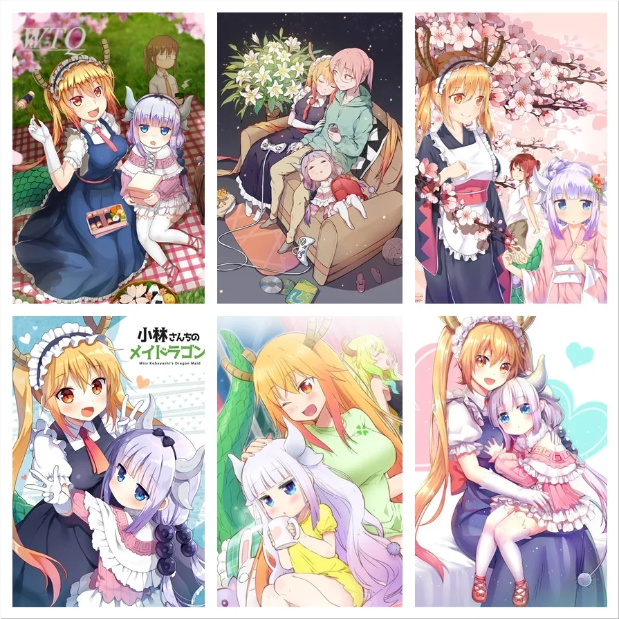 Anime Posters Miss Kobayashi's Dragon Maid Thor/Conna/Kobayashi Canvas Painting Poster Wall Art Photos for Children's Room Decor