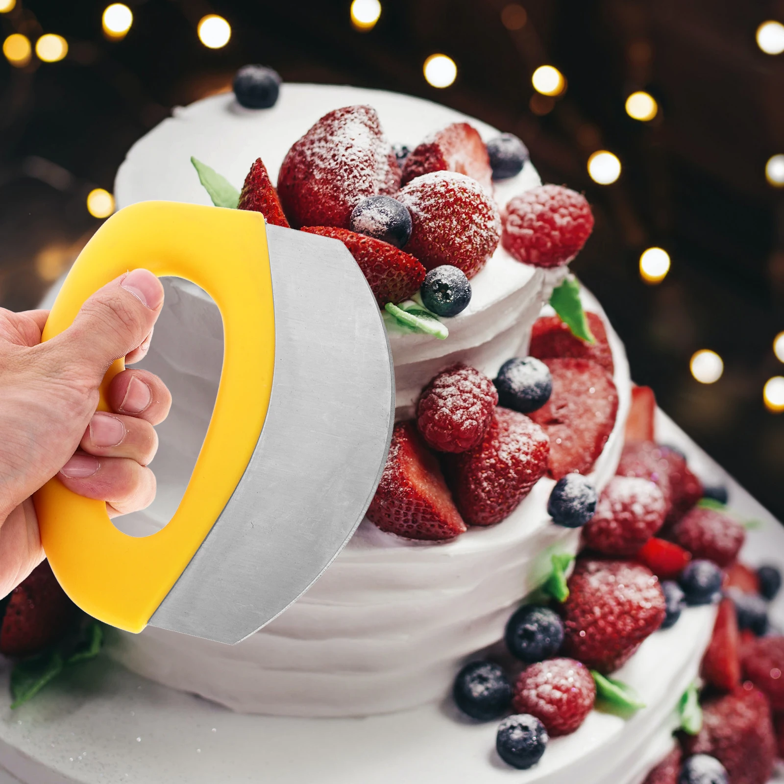 

2 Pcs Silicone Baking Spatula Set Yellow Reusable Non Stick Safe Design Easy Clean High Temp Resistant Kitchen Tools DIY Cake