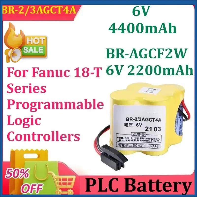 PLC Battery A98L-0031-0025 A98L00310025 BR-2/3AGCT4A BR2/3AGCT4A BR-2/3A4F for Fanuc 18-T Series Programmable Logic