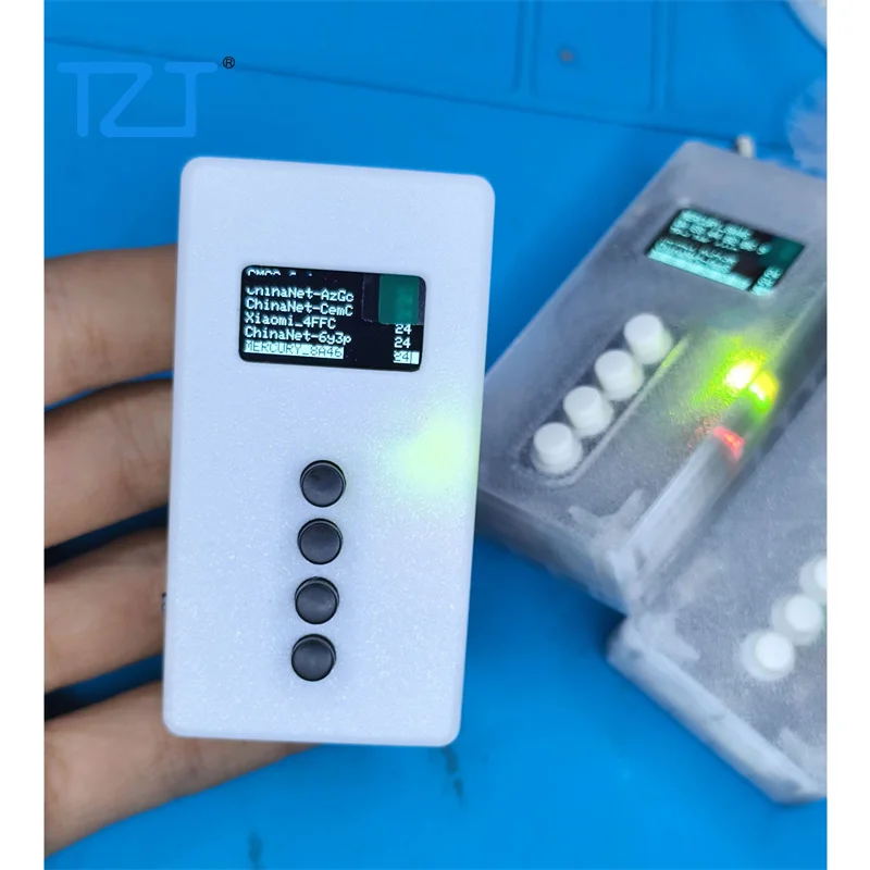 TZT Black/White/Semi-transparen Mini 5G/2.4G Dual Band WiFi Tester BW16 Development Board WiFi Module with 0.96-inch OLED Screen view 5
