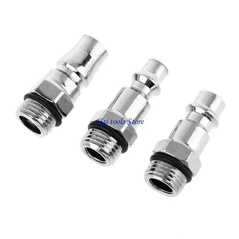 

X37E 3 Pcs Quick Coupler Air Hose Connector Fittings 1/4 NPT Plug Compressor US JP EU