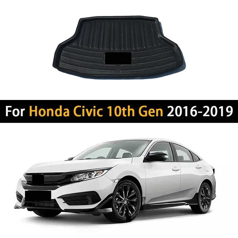 

Car Rear Trunk Mat For Honda Civic 10th Gen 2016-2019 Luggage Tray Waterproof Boot Floor Liner Pads Cargo Cover Auto Accessories