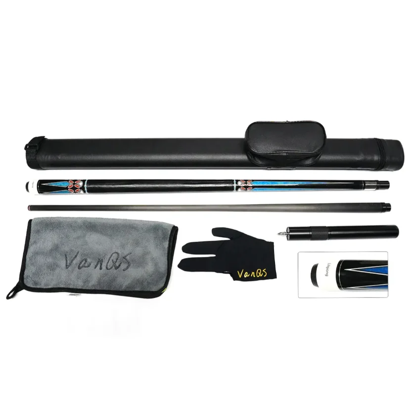 Carbon fiber shaft billiard cue 1/2 pool stick 58