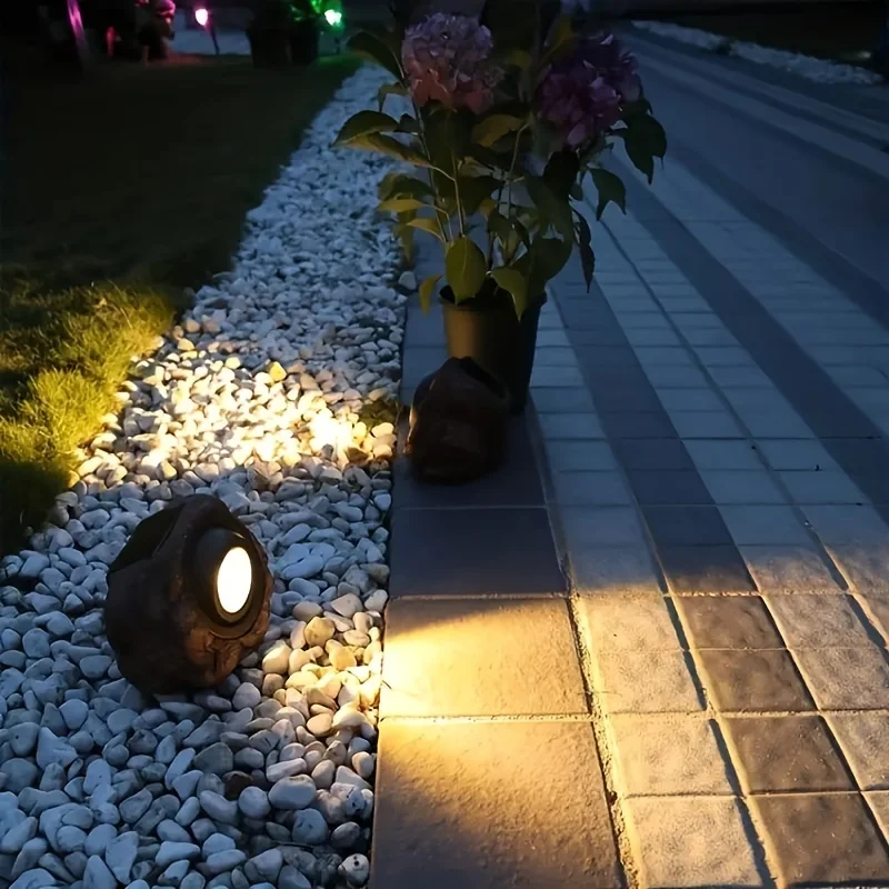 Solar Rock Lights Outdoor Solar Spotlight Waterproof Super Bright Glow Stone Outdoor Garden Lamp for Walkway Pathway Patio Yard