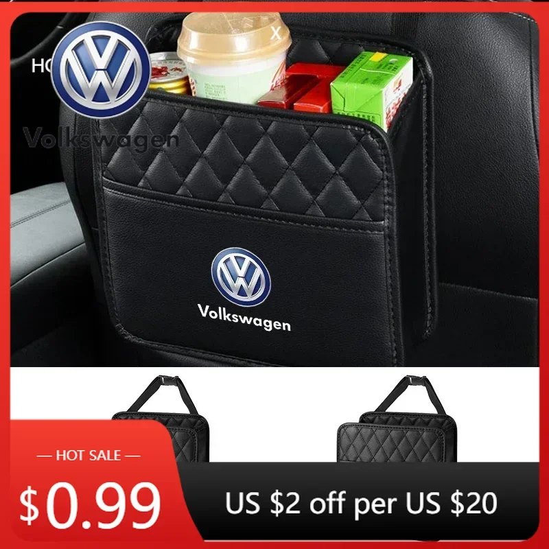 

Многофункциональная кожаная сумка-органайзер на спинку сиденья для автомобилей Volkswagen VW R Golf 4, сумка для хранения и мусорный мешок