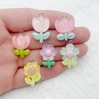 10Pcs Mix 8Style Resin Plant Sunflower Lotus Charms Pendants For DIY Decoration Neckalce Earring Key Chain Jewelry Making