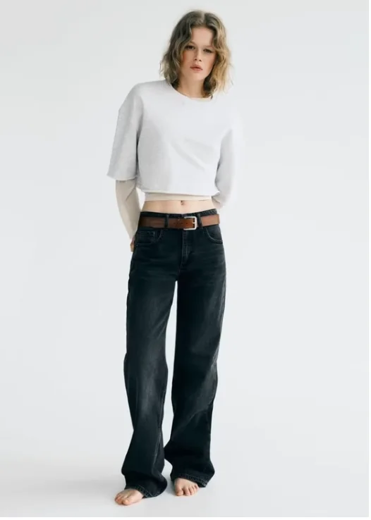 

Fall 2023 Women's Loose Casual Straight Leg Wide Leg Jeans High Waist Denim Pants Long Trousers Pure Color Versatile Clothing