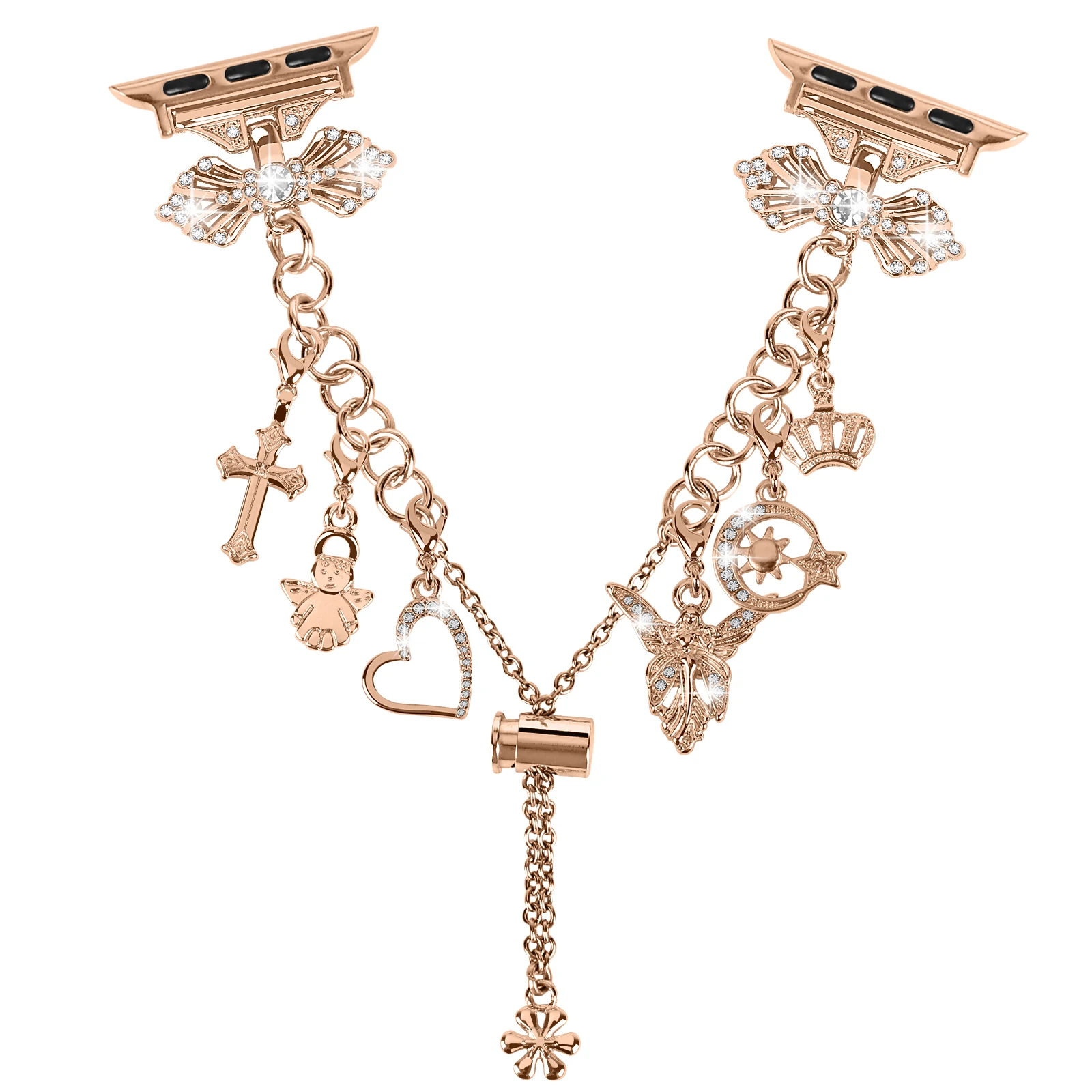 Correa de acero inoxidable para mujer para Samsung Galaxy Watch 5 4 44mm 40mm/Galaxy Watch 4 Classic 42mm 46mm /5 Pro sin espacio