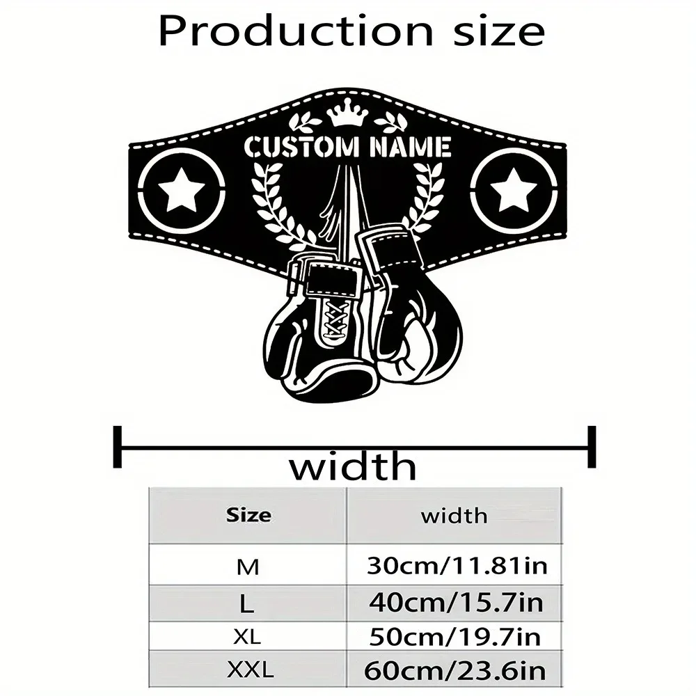 1pc 2D Flat Custom Boxing Gloves Metal Wall Sign Personalized Last Name Decorative Wall Art Plaque Ornament For Home Gym Boxing