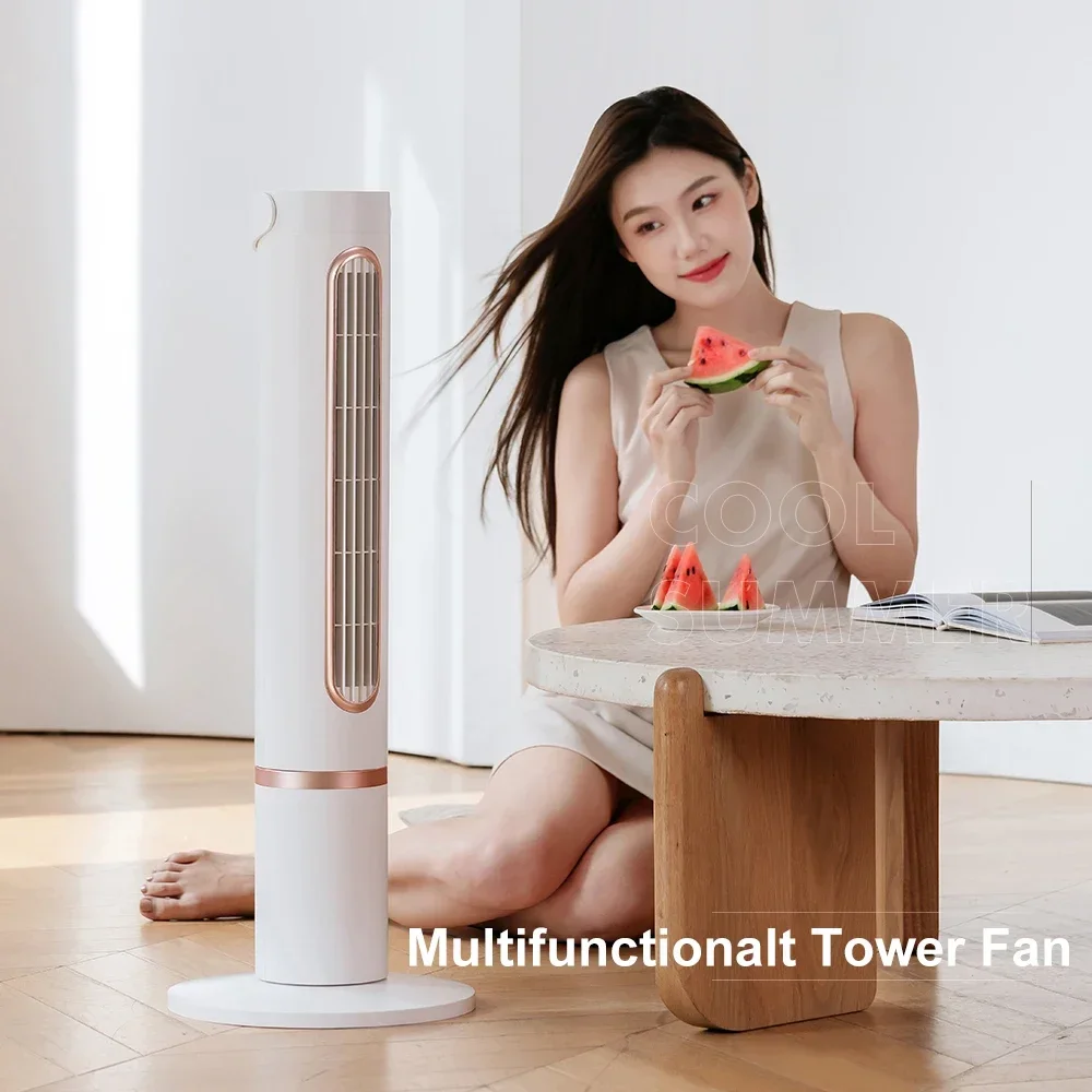 Smart Rechargeable Tower Fan Adjustable Height Folding 120 Degree Rotatable Fast Charge Remoter Control Timer Setting Tower Fan