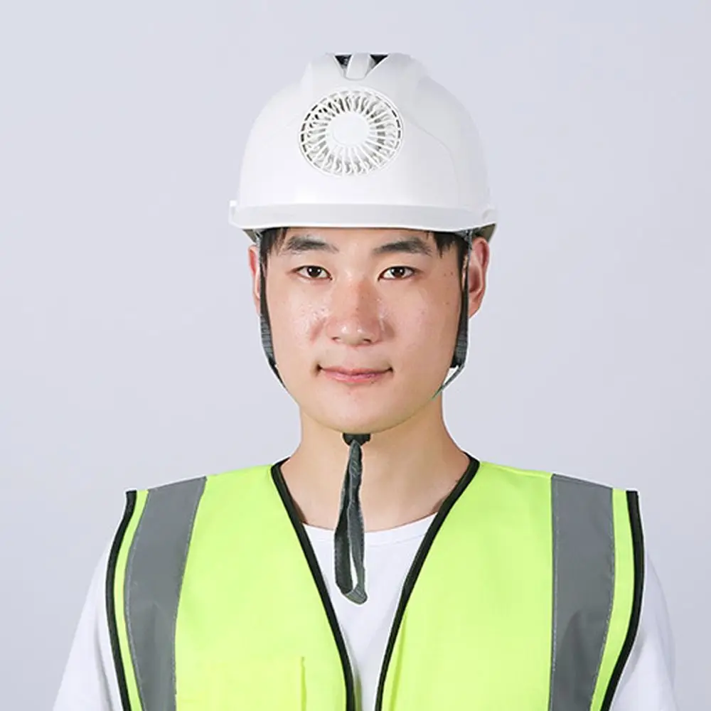 

Adjustable Solar Power Fan Helmet Sunscreen ABS Plastic Safety Hard Hat Ventilation with Cooling Fan Protective Cap Industrial