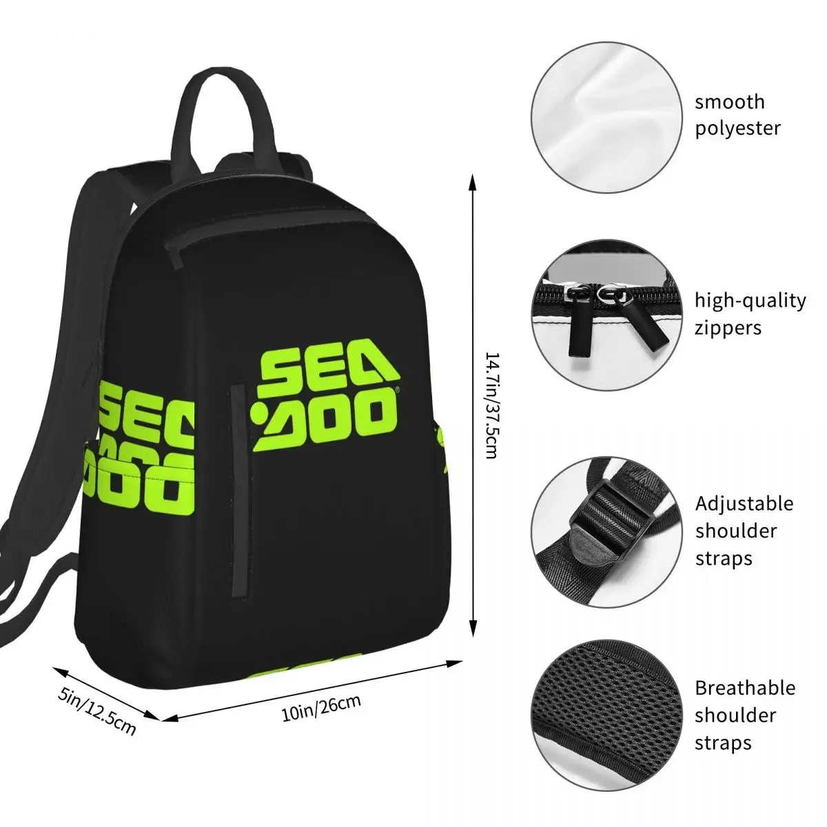Sea Doo Team Rxt Brt Marine Backpack Student BookBag Kids School Bag Laptop Shoulder Bags Boys Girls