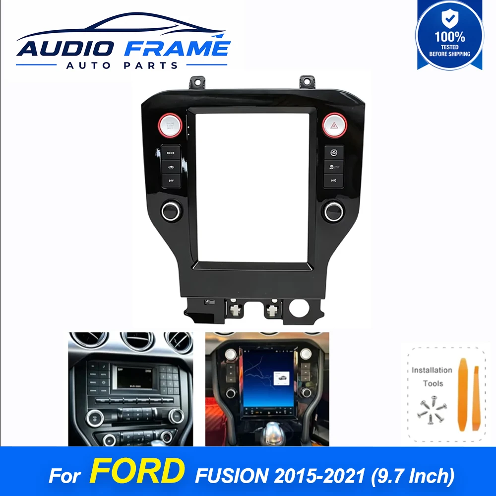 For FORD FUSION 2015-2021 9.7 Inch Android Radio Dashboard Fascia Trim Panel Stereo Mount Frame