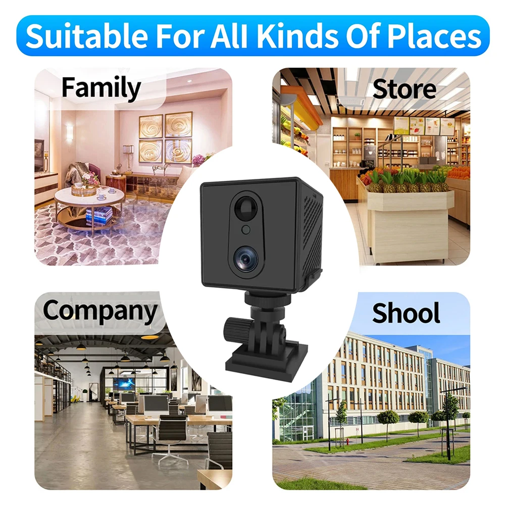 32-128GB 5MP 4G SIM Card Mini Camera Indoor Night Vision Security Monitoring 3000 mAh Battery Powered Home Surveillance Cam