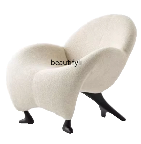 Nordic Light Luxury Design Single-Seat Sofa Chair New FRP Horn Leisure Chair Art