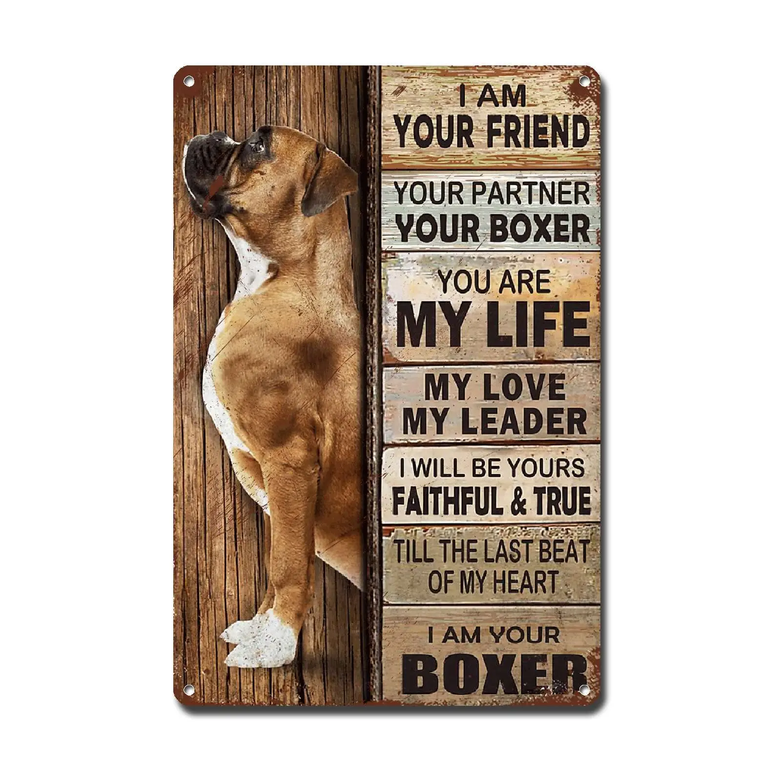 Lygond Metal Sign Tin Sign Vintage Wall Art I Am Your Friend Gift For Boxer Lovers dog lovers Vintage Wall Art Prints Funny Sign