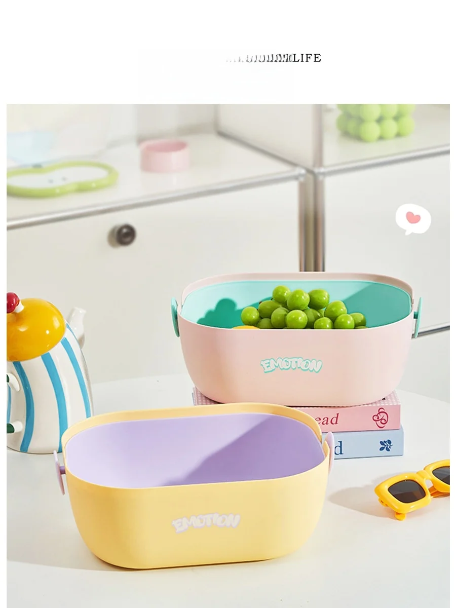 

Tlife Large Capaci Double Color Drain Basket Printing Vegetable Waing Storage Basket Nordic Sle Plastic Kitchen Wares