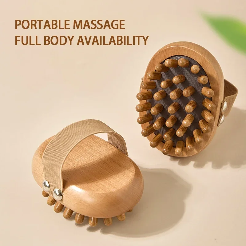 Massage Meridian Brush Stomach Wooden Airbag Scalp Brush Five Elements Body Unblocking Abdominal Massage Leg Massage Tool