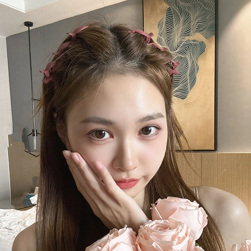 بلون مقاطع الشعر المضفر الكورية نمط مشبك شعر تمزيقه الانفجارات الشعر كليب الجبين يتدفقون المشابك إكسسوارات الشعر #6