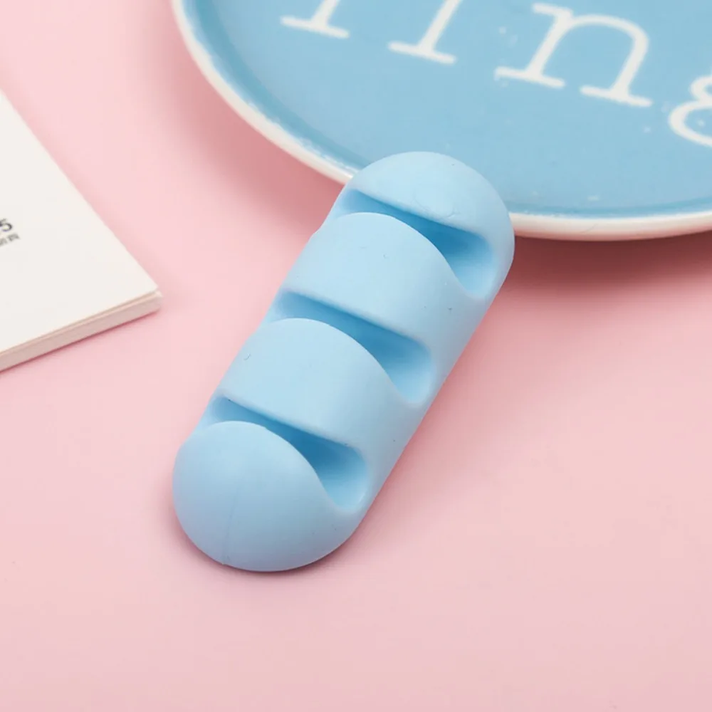 Cord Protector Cartoon Cable Winder Cable Clip Silicone Desk USB Cable Organizer Cartoon Flexible Kawaii Cable Organizer Office