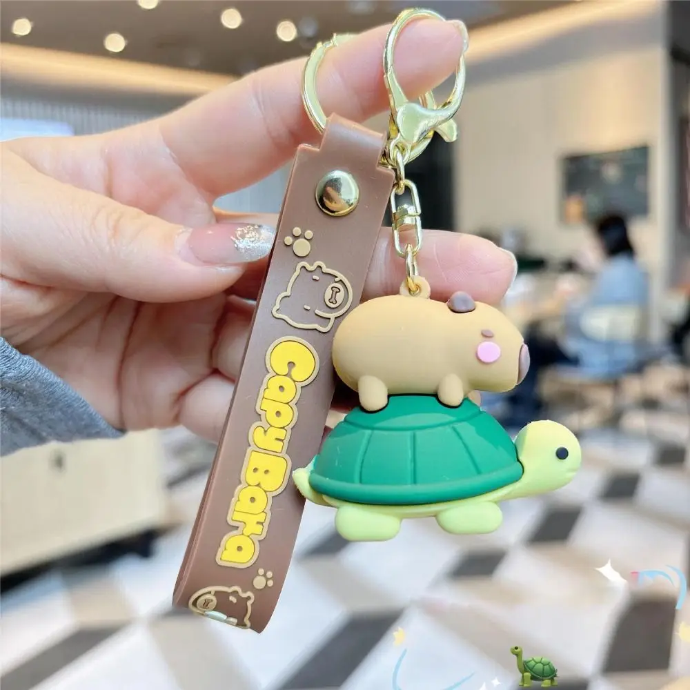 لطيف الكرتون كابيبارا مفتاح سلسلة PVC مكدسة حتى حقيبة قلادة هدية الحيوانات حقيبة المفاتيح