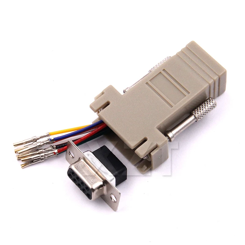 High Quality DB9 Female to RJ45 Female DB9 to RJ45 Adapter Connector rs232 modular cab-9as-fdte to rj45 db9 for Computer